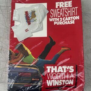 VTG 90s Winston Tabacoo Sweatshirt That Worth A Winston Silkworm Mens XL USA NEW